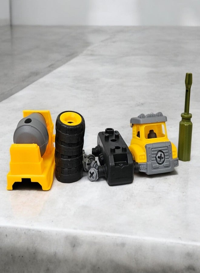 ستايلبيس مجموعة ألعاب تركيب المركبات 4 في 1 من ستايل بيس للأطفال - حفارة، شاحنة خلط، شاحنة قلابة، رافعة مع مفكات براغي | ألعاب أطفال من عمر سنتين إلى 5 سنوات | ألعاب بناء تعليمية في مجالات العلوم والتكنولوجيا والهندسة والرياضيات | هدية عيد ميلاد - Image 3